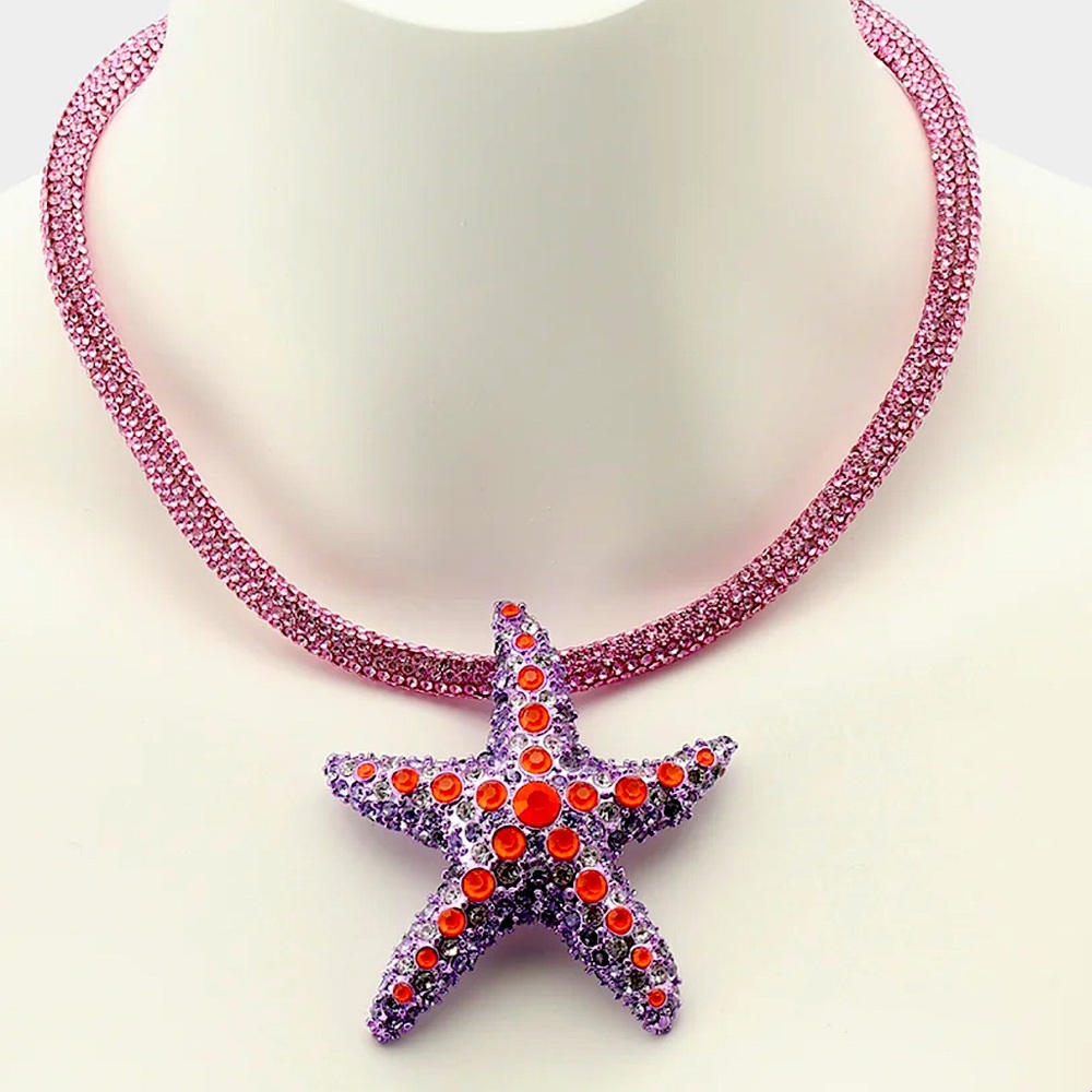 Betsey Johnson Mermaid Jewels Starfish Pendant Necklace New